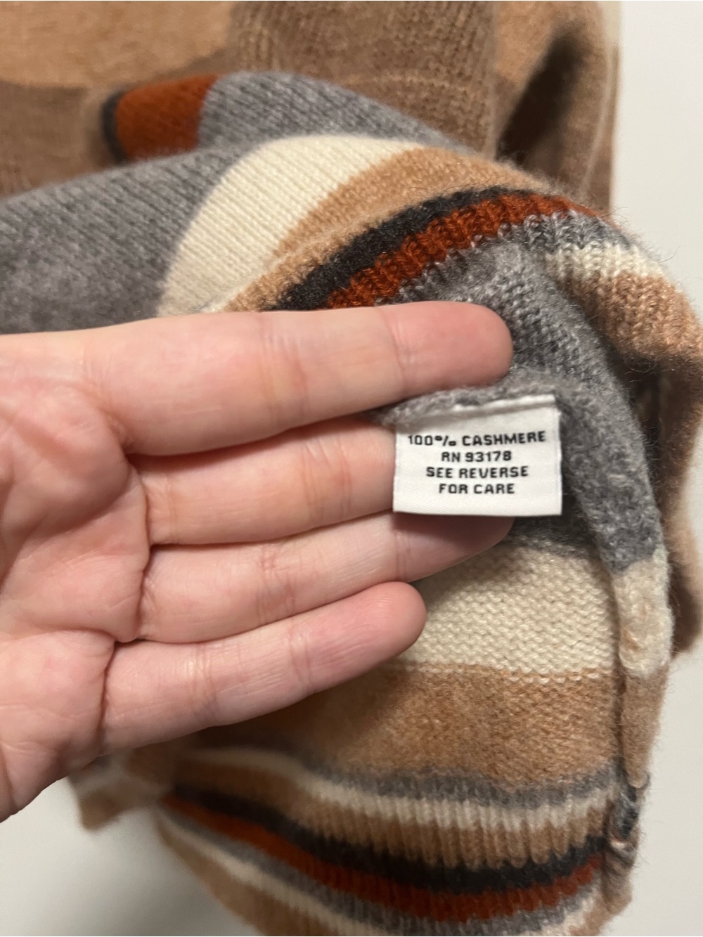 The Cashmere Project 100% Cashmere Stripe Turtleneck Sweater Hippie Boho Retro S - Picture 5 of 7